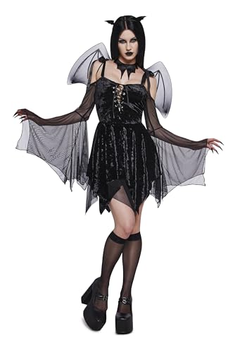 Dolls Kill Fledermaus-Kostüm von Trickz N' Treatz, Schwarz, Medium von Dolls Kill