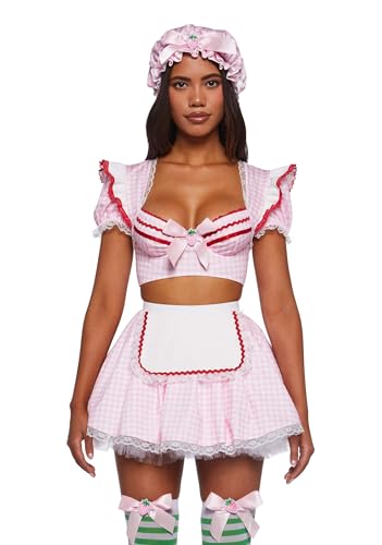 Dolls Kill Trickz N' Treatz Strawberry Confection Girl Costume, Pink, X-Large von Dolls Kill