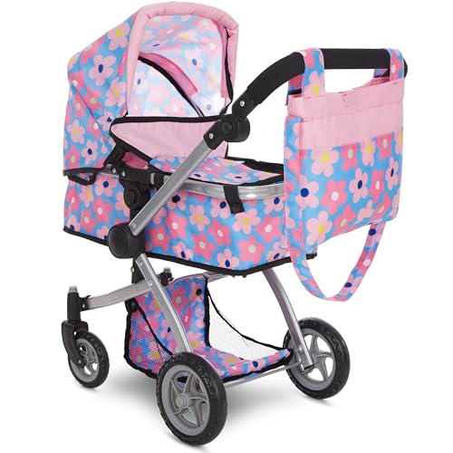 Baby Doll Cabrio Kinderwagen für Kinder Kleinkinder Spielen 63,5 cm verstellbarer Griff Faltbarer Buggy Wagen mit Baldachin und Aufbewahrungskorb, strapazierfähig, Premium-Qualität Baby Doll Cabrio Kinderwagen für Kinder Kleinkinder Spielen 63,5 cm verstellbarer Griff Faltbarer Buggy Wagen mit Baldachin und Aufbewahrungskorb, strapazierfähig, Premium-Qualität von Dolls To Play