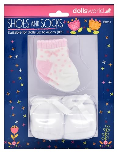 Dollsword von Peterkin, Schuhe und Socken, enthält EIN Paar Socken und EIN Paar Stoffschuhe, geeignet für Puppen bis 46 cm, 2, Puppen und Zubehör, ab 18 Monaten von Dolls World