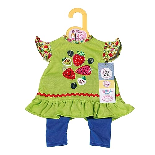 Dolly Moda, Puppenkleidung, Dolly Moda Shirt + Leggings Erdbeeren 43cm, Shirt mit Rüschen und Leggings im Jeanslook, 871263, Zapf Creation, Rot Dolly Moda, Puppenkleidung, Dolly Moda Shirt + Leggings Erdbeeren 43cm, Shirt mit Rüschen und Leggings im Jeanslook, 871263, Zapf Creation, Rot von Dolly Moda