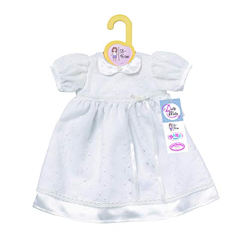 Dolly Moda, Puppenkleidung,Taufkleid 43 cm, Weißes Kleid mit Blumenstickerei , 871423 Zapf Creation von Dolly Moda