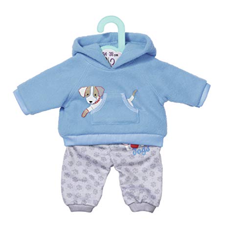 Dolly Moda Sport-Outfit mit blauem Kapuzenpulover mit grauer Hose für 36 cm große Puppen, 871331 Zapf Creation von Dolly Moda