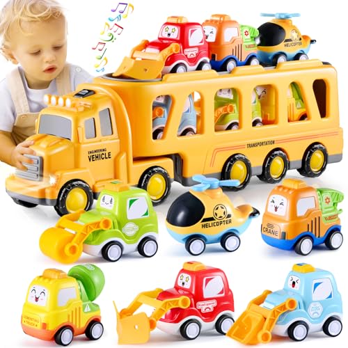 Doloowee BAU-LKW-Spielzeugautos für Kleinkinder von 3–5 7-in-1-Reibungskraftfahrzeug-Spielzeug für 3 4 5 und 6 jährige Jungen, Autoset für Jungen und Mädchen im Alter von 3–9 Jahren Doloowee BAU-LKW-Spielzeugautos für Kleinkinder von 3–5 7-in-1-Reibungskraftfahrzeug-Spielzeug für 3 4 5 und 6 jährige Jungen, Autoset für Jungen und Mädchen im Alter von 3–9 Jahren von Doloowee