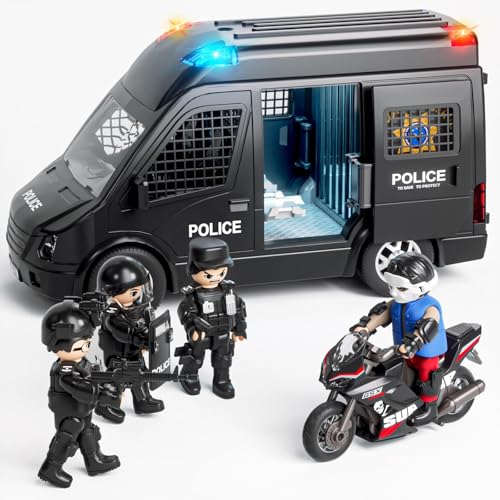 Polizeiauto Spielzeug für Kinder im Alter von 3 4 5 6 7 8 Jahren, reibungsbetriebener LKW mit Licht und Ton, Einsatzfahrzeug, Spielzeug für Jungen, Geschenke für Jungen im Alter von 3–12 Jahren Polizeiauto Spielzeug für Kinder im Alter von 3 4 5 6 7 8 Jahren, reibungsbetriebener LKW mit Licht und Ton, Einsatzfahrzeug, Spielzeug für Jungen, Geschenke für Jungen im Alter von 3–12 Jahren von Doloowee