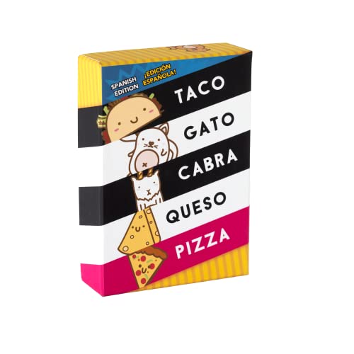 Dolphin Hat Games Taco Katze Ziegenkäse Pizza - Spanische Ausgabe! ¡Taco Gato Cabra Queso Pizza - Edición Española! Ab 8 Jahren, 10-15 Minuten Spielzeit, 2-8 Spieler von Dolphin Hat Games