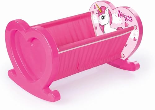 Dolu Unicorn My First Doll Cradle - Pink, Spielzeug-Kinderwagen, Wiege, Kleinkind, kleines Kind von DOLU