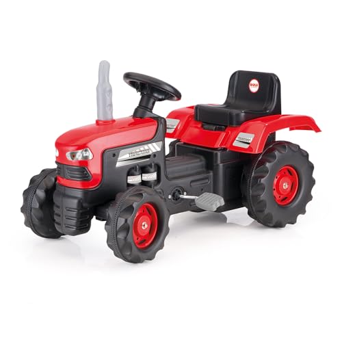 Dolu Traktor zum Reiten in Rot für Kinder ab 3 Jahren, Traktorspielzeug zum Fahren mit Pedalbetrieb und Lernfunktion - Ideales Spielzeug für drinnen und draußen - Rot von Dolu