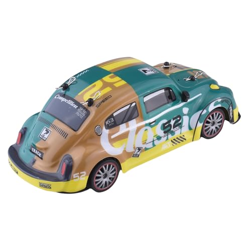 Domary 1/18 Skala 2,4 G RC Drift Car 4WD Fernbedienungsauto mit Sprühfunktion LED -Leuchten für Jungen Madchen Erwachsene Rennspielzeug Rennspielzeug (Gelbe und grüne 3 Batterien) von Domary