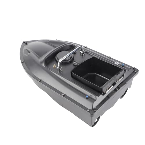 Domary RC 600 M Schwarze Fernbedienungskontrolle Drahtloses Fischereiköderboot mit Langer Standby -Zeit, Langlebiger ABS -Körper für Starke Wind und Welle, Fernstand (Schwarz) von Domary