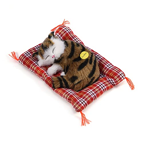 Domary Simulation Sleeping Cat Plush Toy Stoffed Doll Home Dekoration, Lebendig und Lebensecht, Gutes Geschenke (Grasabdruck Nickerchen Katze) von Domary