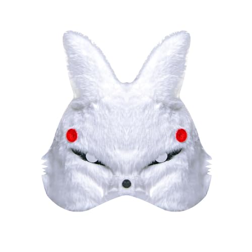 Domasvmd Furry Foxes Mask Half Face Eye Mask For Halloween Christmas Carnivals Cosplay Mask Masquerade Mask White Furry Foxes Mask von Domasvmd