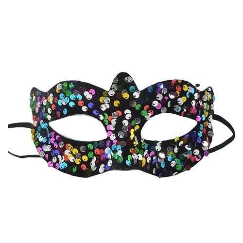 Domasvmd Halloween-Party-Maske, hübsche Maske, leichte Halbgesichtsmaske, Pailletten-Maske, Abend-, Abschlussball-Maske für Frauen, hübsche Halbgesichtsmaske für Damen, Halloween-Maske von Domasvmd
