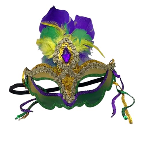 Domasvmd Kostüm Maske Federn Maskerade Ball Maske Halloween Karneval Cosplay Party Maske Halbgesichtsmaske Requisiten Halbgesichtsmaske von Domasvmd