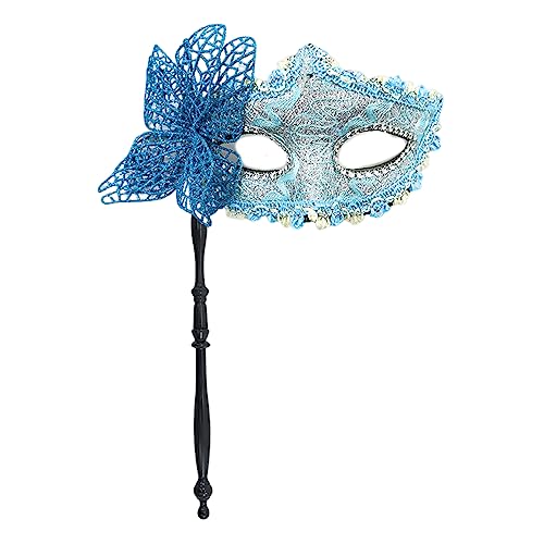 Domasvmd Maskerade-Maske mit Halte-Schmetterlingsmaske, halbe Gesichtsmaske, Halloween-Party-Maske, Abend-Maske für Karneval, Karneval, Halloween-Party-Maske mit Halte-Maske, für Abschlussball von Domasvmd