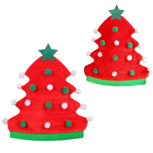 Domasvmd Weihnachtsbaumhut für Geburtstag, Urlaub, Party, grüne Weihnachtsmützen, Ornamente 2023, Neujahrsparty, Zubehör, Winter-grüne Weihnachtsmütze von Domasvmd