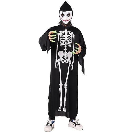 Halloween-Kostüme für Erwachsene, Party, Cosplay, Bodysuit, Kostüm, gruselige Skelett-Kostüme für Halloween, Rollenspiele, Halloween-Kostüme für Erwachsene, Herren, Damen, Skelett-Kostüm, Set, von Domasvmd