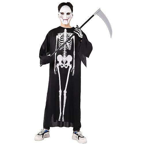Halloween-Kostüme für Erwachsene, Party, Cosplay, Bodysuit, Kostüm, gruselige Skelett-Kostüme für Halloween, Rollenspiele, Halloween-Kostüme für Erwachsene, Herren, Damen, Skelett-Kostüm, Set, von Domasvmd