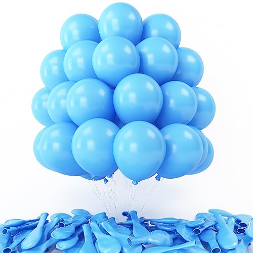 Luftballons Blau 12 Zoll 30 Stück Hellblau Latex Luftballons Baby Blau Helium Partyballon Set für Junge Mann Babyparty Hochzeitstag Verlobung Brautparty JubiläUm Geschlecht Geburtstag Party Dekoration von Domgoge