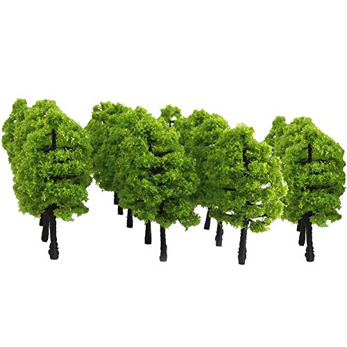 Domire Gefälschte Bäume Miniaturbaum Modell Baum Kunststoff Bäume 20 stücke 1: 100 Künstliche Baummodelle Mini Modellbäume Miniatur Pflanze Licht grün von Domire
