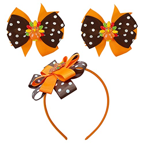 1 Set Thanksgiving Truthahn Stirnband und Haarspangen Kopfbedeckung Set mit Schleife Polka Dot für Mädchen Kinder Herbst Braun Weihnachten Halloween Thanksgiving Haarschmuck 1 Set Thanksgiving Truthahn Stirnband und Haarspangen Kopfbedeckung Set mit Schleife Polka Dot für Mädchen Kinder Herbst Braun Weihnachten Halloween Thanksgiving Haarschmuck von Domkier