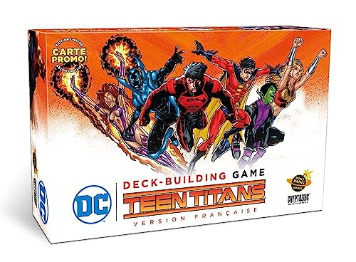 Don't Panic Games GAME1048 Game-Jeu de Base : Teen Titans DC Comics Super Heroes Deck-Building, Französische Version von Don't Panic Games