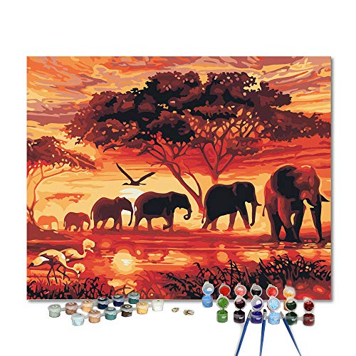 DonElton Malen nach Zahlen Erwachsene Kinder-DIY Malen nach Zahlen Elefantentiere–Leinwand Set für Heimdekoration–Ölgemälde mit Pinseln und Acrylpigmenten-40x50 cm-Paint by Numbers Mädchen und Jungen DonElton Malen nach Zahlen Erwachsene Kinder-DIY Malen nach Zahlen Elefantentiere–Leinwand Set für Heimdekoration–Ölgemälde mit Pinseln und Acrylpigmenten-40x50 cm-Paint by Numbers Mädchen und Jungen von DonElton