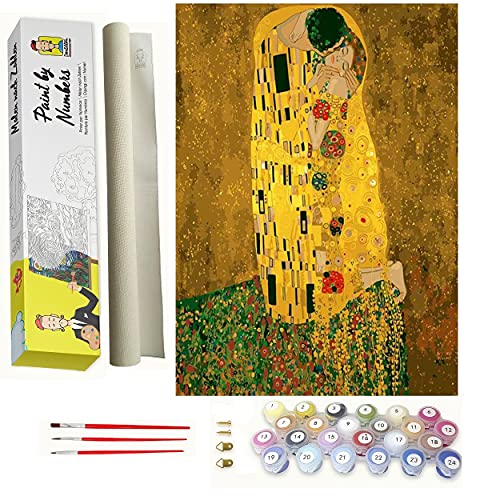 DonElton Malen nach Zahlen für Erwachsene - Gustav Klimt - DIY Acryl Malen nach Zahlen Kit für Anfänger - vorgedruckte Leinwand mit 3 Pinseln und bunten Farben - gut zur Entspannung DonElton Malen nach Zahlen für Erwachsene - Gustav Klimt - DIY Acryl Malen nach Zahlen Kit für Anfänger - vorgedruckte Leinwand mit 3 Pinseln und bunten Farben - gut zur Entspannung von DonElton
