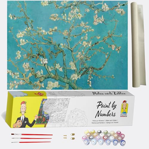 DonElton Malen Nach Zahlen für Erwachsene Van Gogh Blühende Mandelbaumzweige - DIY Paint by Numbers Bastelset Blumen - Vorgedruckte Leinwand mit 3 Pinseln 40x50cm ohne Rahmen DonElton Malen Nach Zahlen für Erwachsene Van Gogh Blühende Mandelbaumzweige - DIY Paint by Numbers Bastelset Blumen - Vorgedruckte Leinwand mit 3 Pinseln 40x50cm ohne Rahmen von DonElton