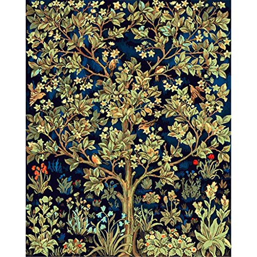 William Morris Malen nach Zahlen für Erwachsene – DIY Malen nach Zahlen – Baum des Lebens – Set inklusive vorgedruckter Leinwand, 3 Pinseln und bunten Acrylfarben von DonElton