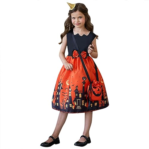 Baby Halloween Kostüm, Party Cosplay Karneval Hexenkleid Tutu Kleid Burgund 134 Mädchen Halloween Kostüm Gothic Kleid Baby Kurzarm Kinder Hexenkostüm Vampir Kostüm von DondPO