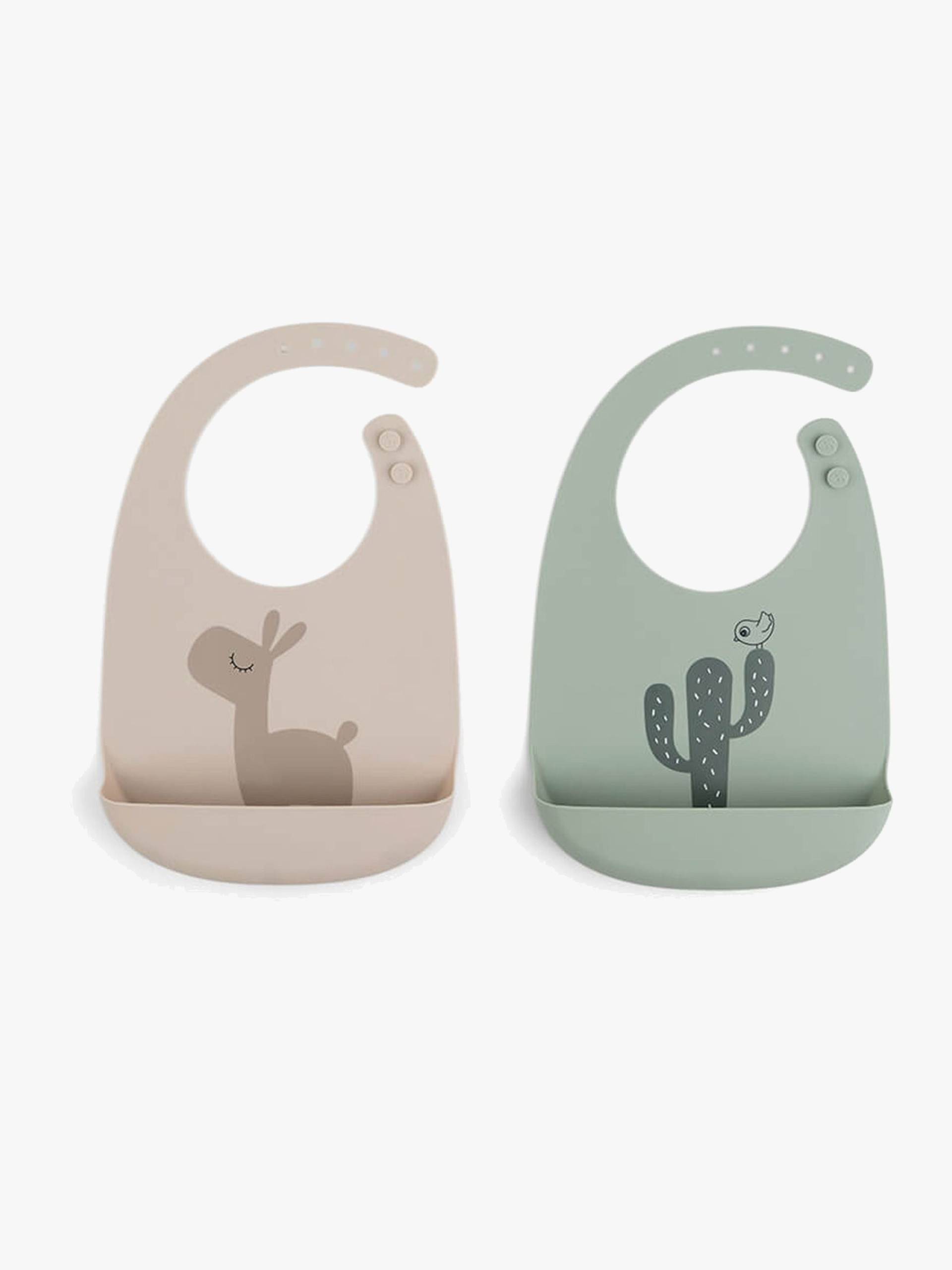 Done By Deer Elphee Lätzchen 2er-Pack, Sand/Green von Done By Deer