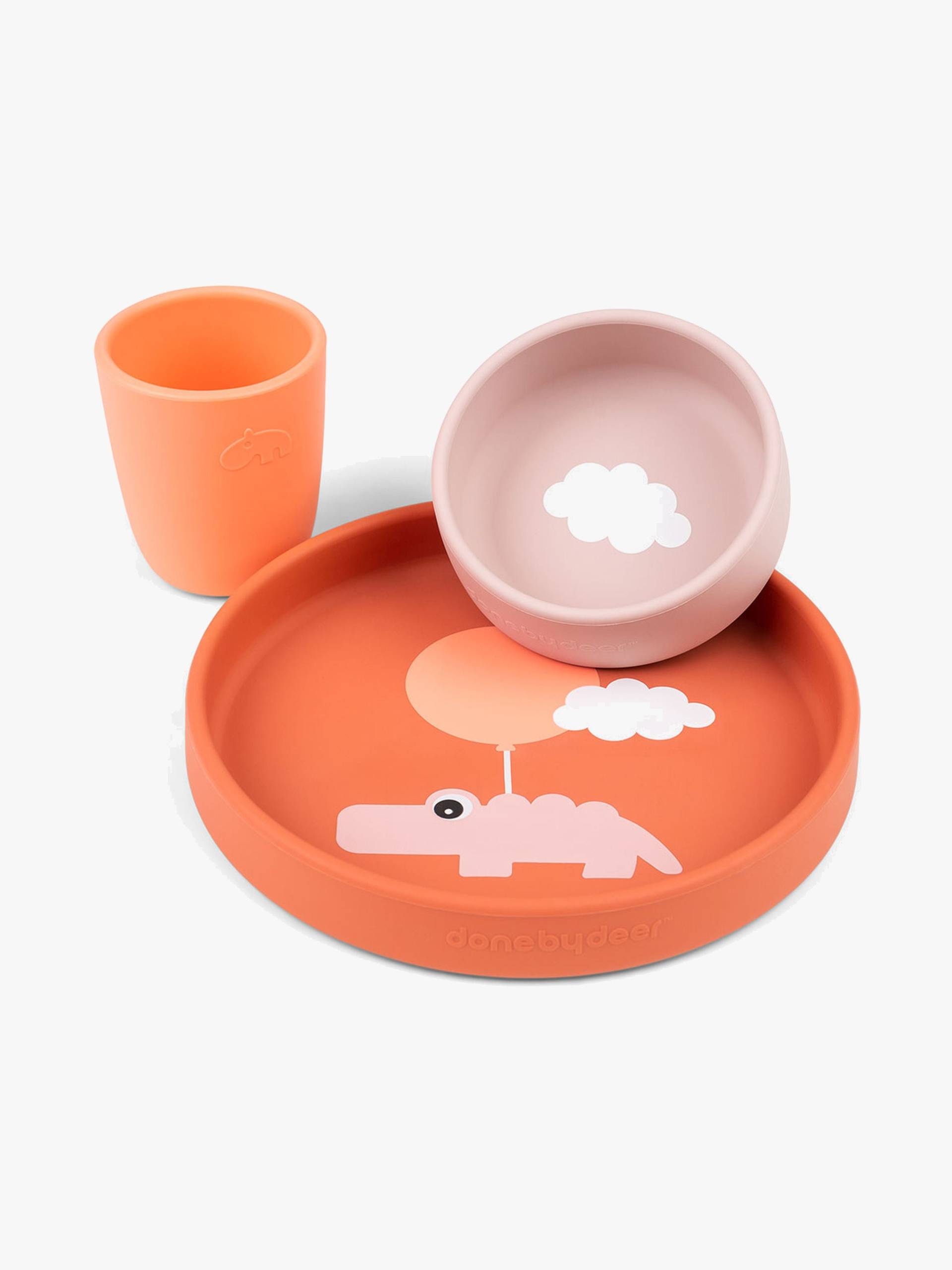 Done By Deer Happy Clouds Kindergeschirre, Papaya Done By Deer Happy Clouds Kindergeschirre, Papaya von Done By Deer