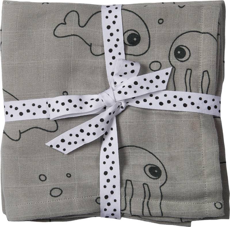 Done By Deer Swaddler Sea Friends 120x120 2er-Pack, Grey von Done By Deer