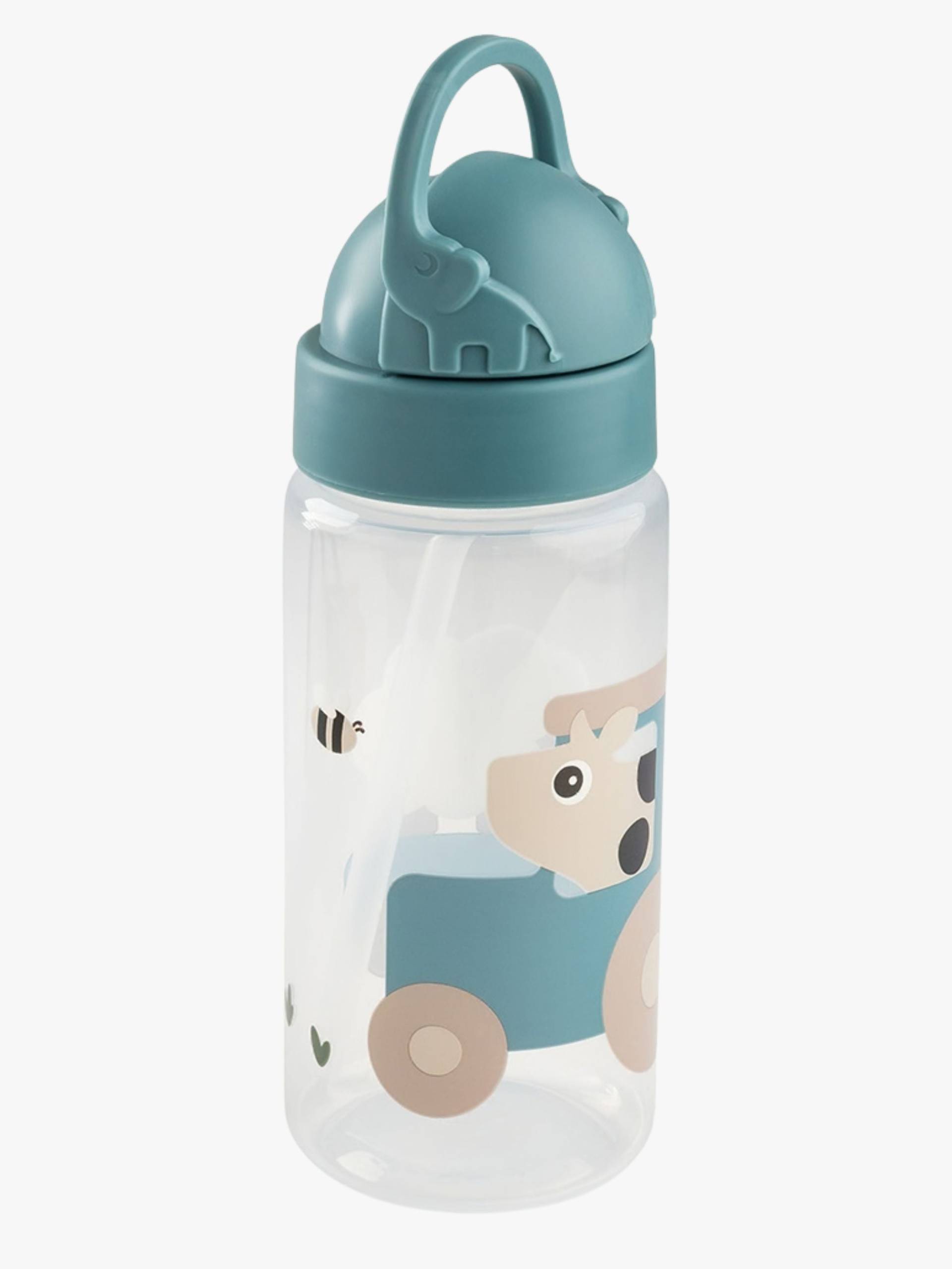 Done By Deer Tiny Farm Flasche mit Trinkhalm, Blue Done By Deer Tiny Farm Flasche mit Trinkhalm, Blue von Done By Deer