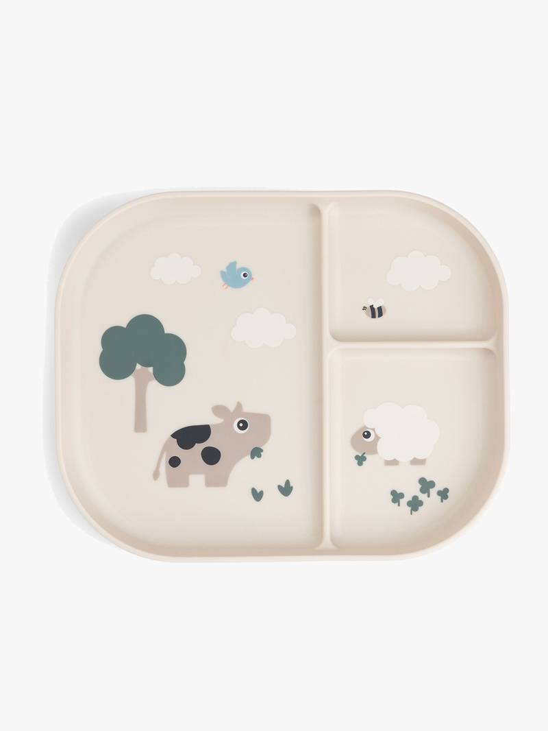 Done By Deer Tiny Farm Foodie Teller Unterteilt, Sand Done By Deer Tiny Farm Foodie Teller Unterteilt, Sand von Done By Deer