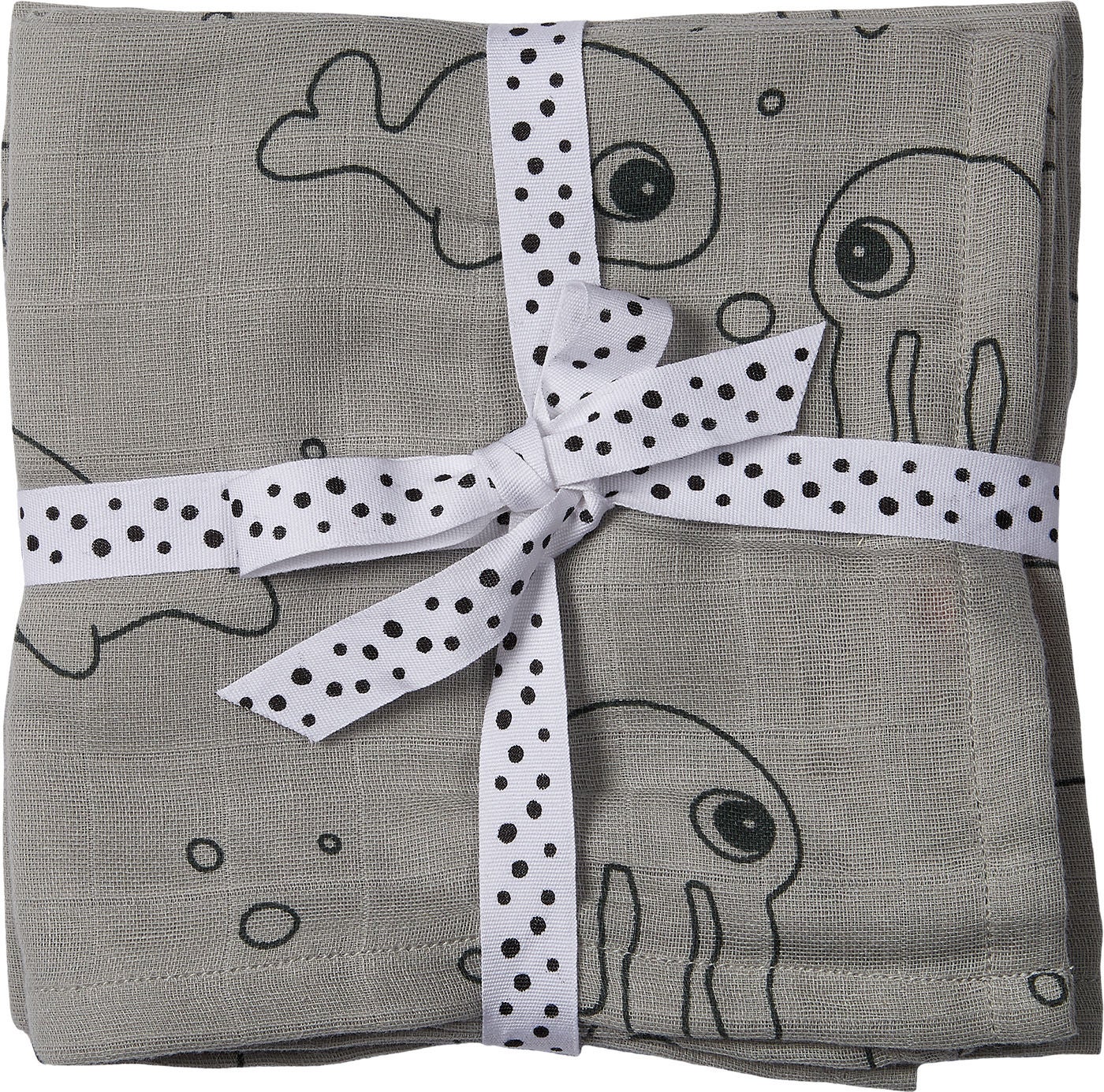 Done By Deer Tuch Sea Friends 70x70 2er-Pack, Grey von Done By Deer