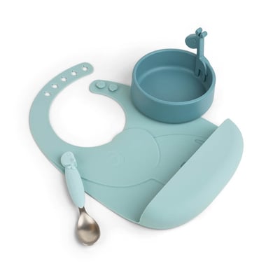 Done by Deer™ Geschirr-Set Peekaboo first meal Deer friends in blau von Done by Deer
