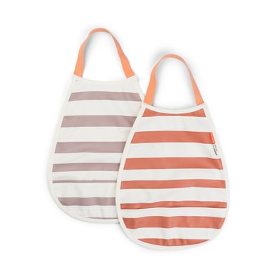 Done by Deer™ Pull-over Lätzchen 2er Pack Stripes Papaya / rosa von Done by Deer