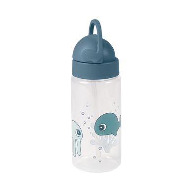 Done by Deer™ Trinkflasche mit Strohhalm Sea friends in blau von Done by Deer™