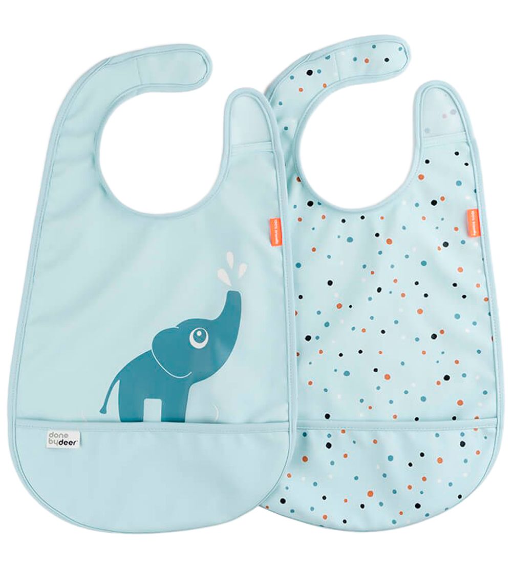 Done By Deer Lätzchen - 2er-Pack - Elphee - Blau - Done by Deer - One Size - Lätzchen von Done by Deer