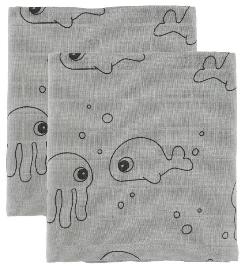 Done By Deer Mulltuch - 120x120 - 2 st. - Sea Friends - Grau - Done by Deer - One Size - Wickeltücher Done By Deer Mulltuch - 120x120 - 2 st. - Sea Friends - Grau - Done by Deer - One Size - Wickeltücher von Done by Deer