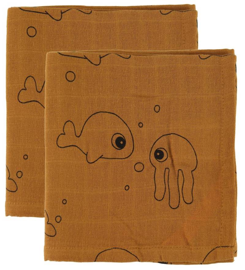 Done By Deer Mulltuch - 120x120 - 2 st. - Sea Friends - Mustard - Done by Deer - One Size - Wickeltücher Done By Deer Mulltuch - 120x120 - 2 st. - Sea Friends - Mustard - Done by Deer - One Size - Wickeltücher von Done by Deer