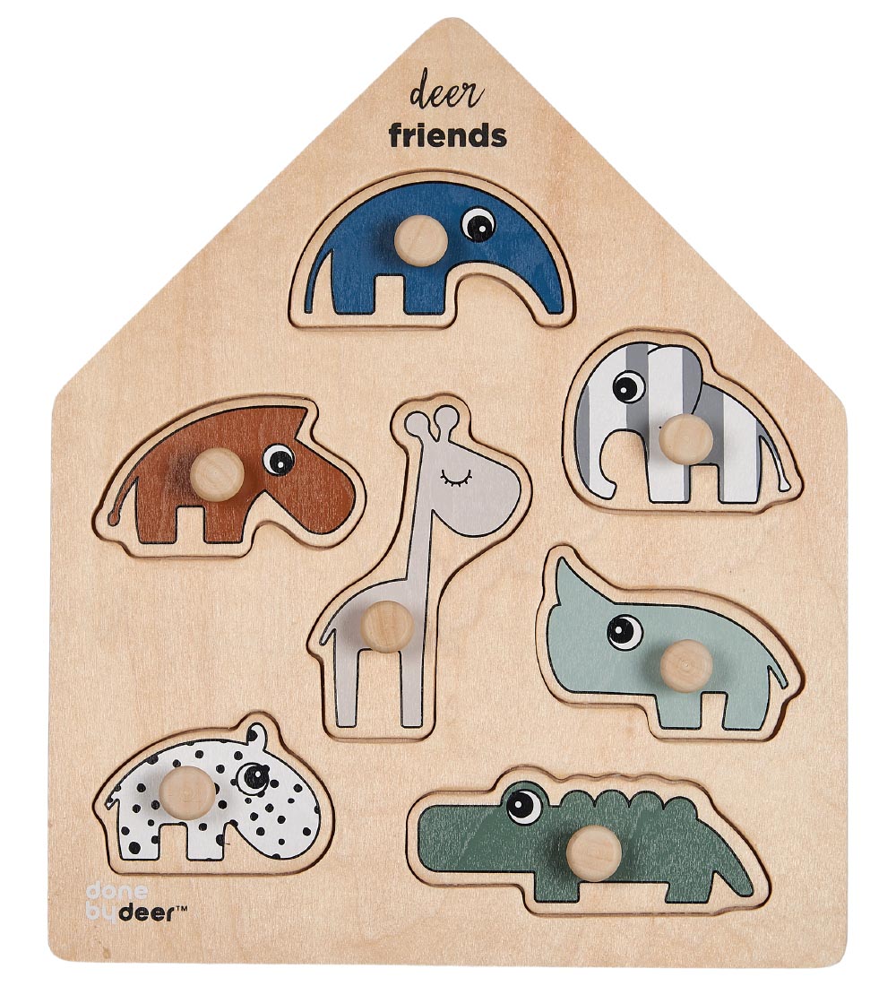 Done By Deer Puzzlespiel - Holz - Deer Friends - Done by Deer - One Size - Puzzlespiele Done By Deer Puzzlespiel - Holz - Deer Friends - Done by Deer - One Size - Puzzlespiele von Done by Deer