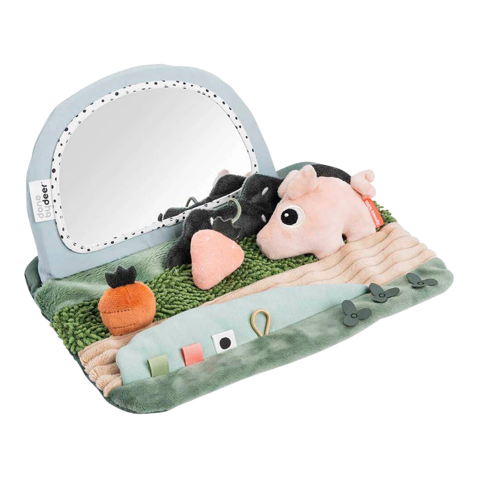 Done By Deer Spielkissen Tummy Time Tiny Farm mit Spiegel Done By Deer Spielkissen Tummy Time Tiny Farm mit Spiegel von Done by Deer