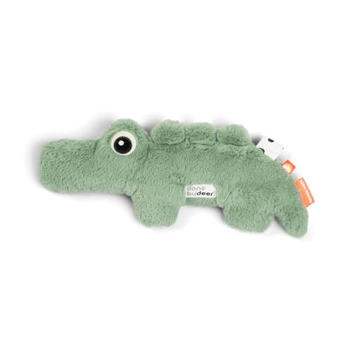 Done by Deer Kuscheltier Klein Croco Grün - Baby Teddybär, 33 x 12 cm - Stoff: 100% Polyester. Füllung: 100% Polyesterfasern (recycelt) mit PP-Perlenbeutel von Done by Deer