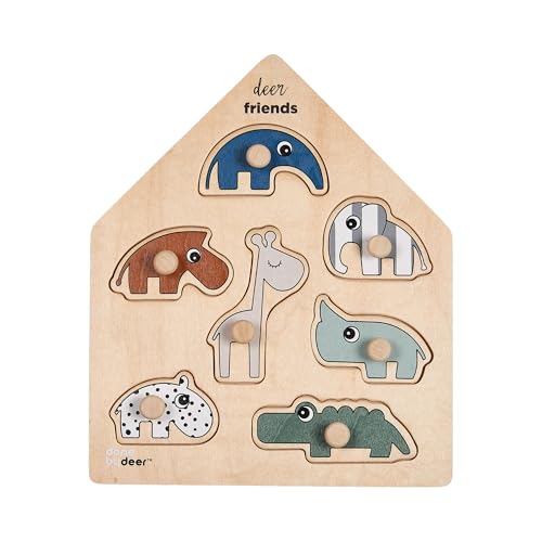 Done by Deer Steckpuzzle Deer Friends Farbmix - Montessori Spielzeug, fördert die Feinmotorik - Holzspielzeug, Lernspiele - Motorikspielzeug ab 1 Jahr Done by Deer Steckpuzzle Deer Friends Farbmix - Montessori Spielzeug, fördert die Feinmotorik - Holzspielzeug, Lernspiele - Motorikspielzeug ab 1 Jahr von Done by Deer