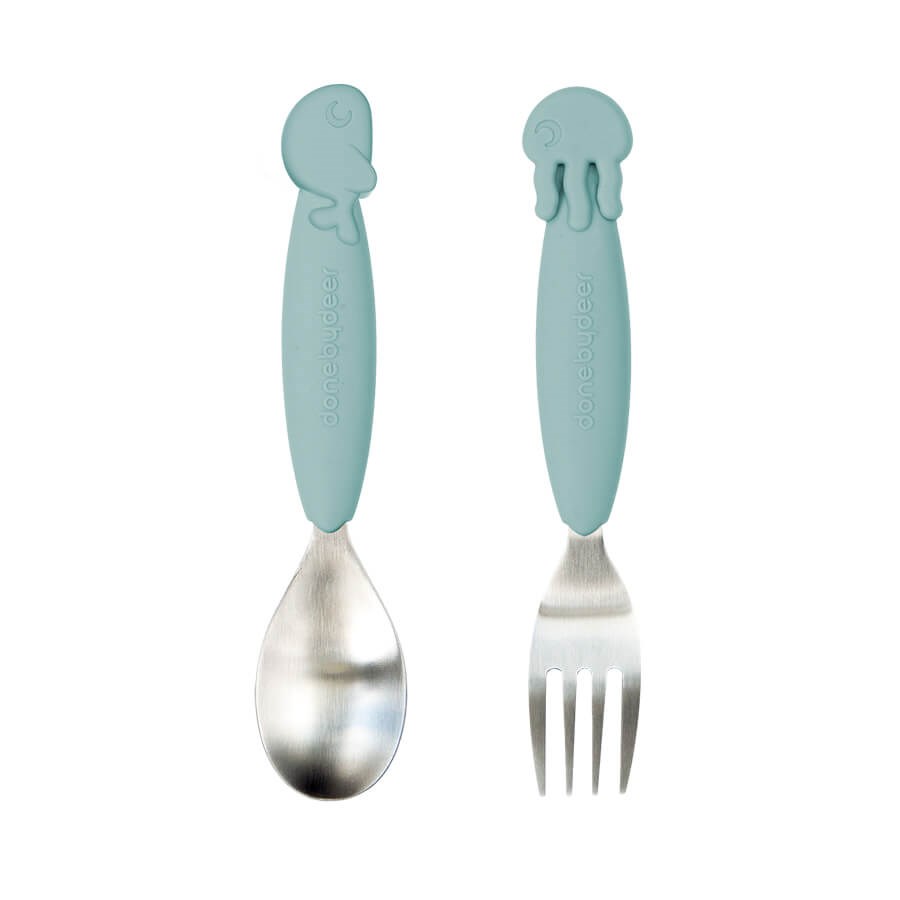 Done by Deer YummyPlus Spoon&Fork Set - Sea Friends Done by Deer YummyPlus Spoon&Fork Set - Sea Friends von Done by Deer