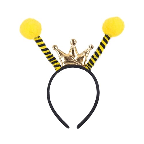 Doneace Hummel Stirnband mit Krone, Antenne Ball Stirnband, Gold Marienkäfer Ohren Kostüm Cosplay Zubehör für Frauen und Erwachsene Halloween Party Doneace Hummel Stirnband mit Krone, Antenne Ball Stirnband, Gold Marienkäfer Ohren Kostüm Cosplay Zubehör für Frauen und Erwachsene Halloween Party von Doneace