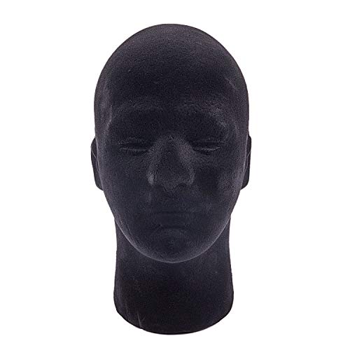 Dongger Maennliche Schaum Mannequin Gliederpuppe Kopf Modell Peruecken Display Staender Schwarz von Dongger